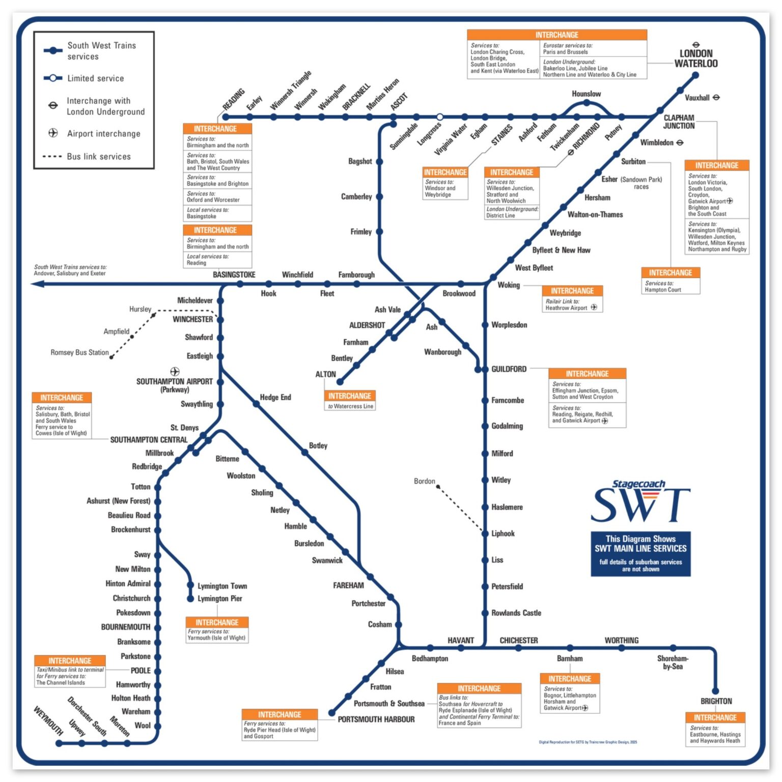 Early SWT Carriage Map Semi-Glossy Paper Poster 45×45 cm / 18×18″ – SETG